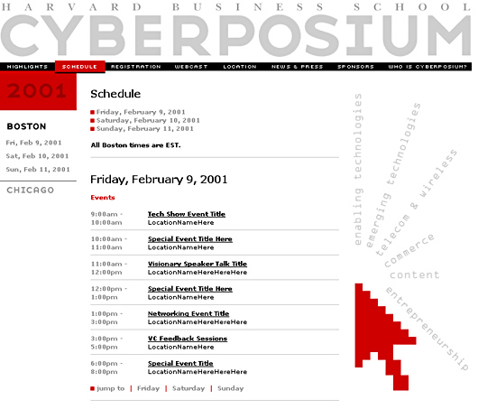 Cyberposium - 2001 Conference Web Site